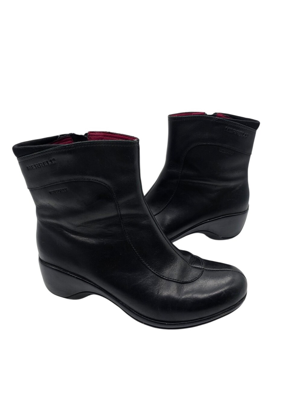 Merrell Boots Angelic Mid Waterproof Side Zips Snow Black Leather Women's Size 6
